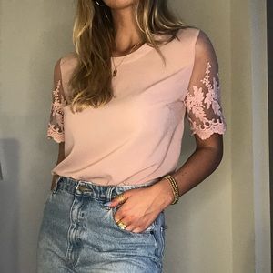 lulus mauve pink embroidered blouse💗